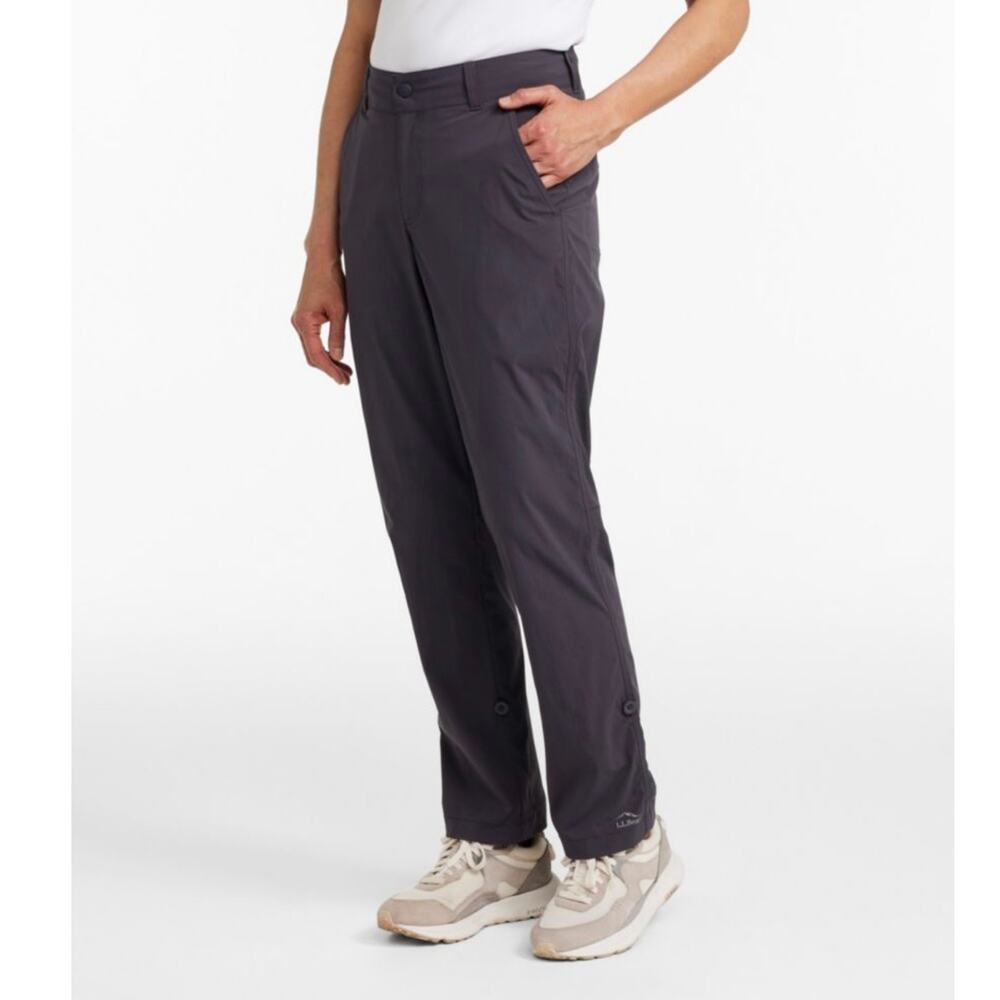 LL Bean Access Trail Straight Leg Pants Women's 14 Gray Hiking Outdoors Camping